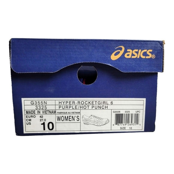 **NWT** ASICS Track Hyper-ROCKET Girl Hot Punch/Purple Spike/Cleat Shoes - Picture 10 of 10